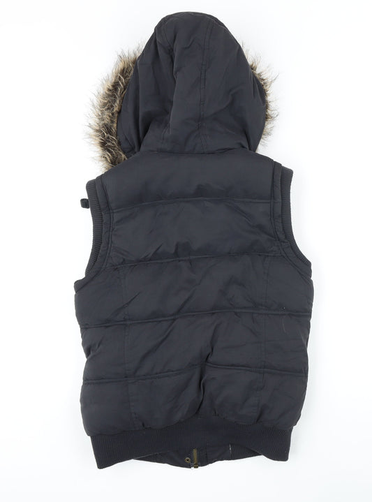 Hudson and Rose Womens Black Gilet Waistcoat Size 12 Zip - Fleece lining