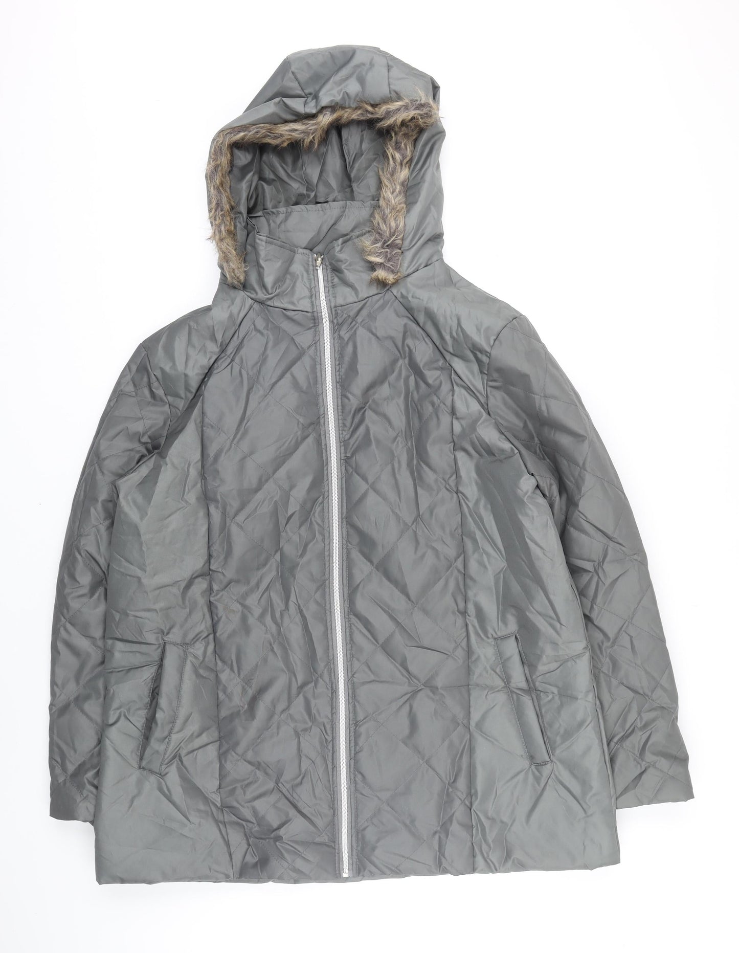 Anna De Lancay Womens Grey Jacket Coat Size M Zip