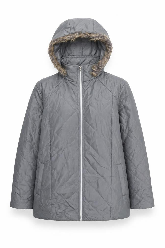 Anna De Lancay Womens Grey Jacket Coat Size M Zip