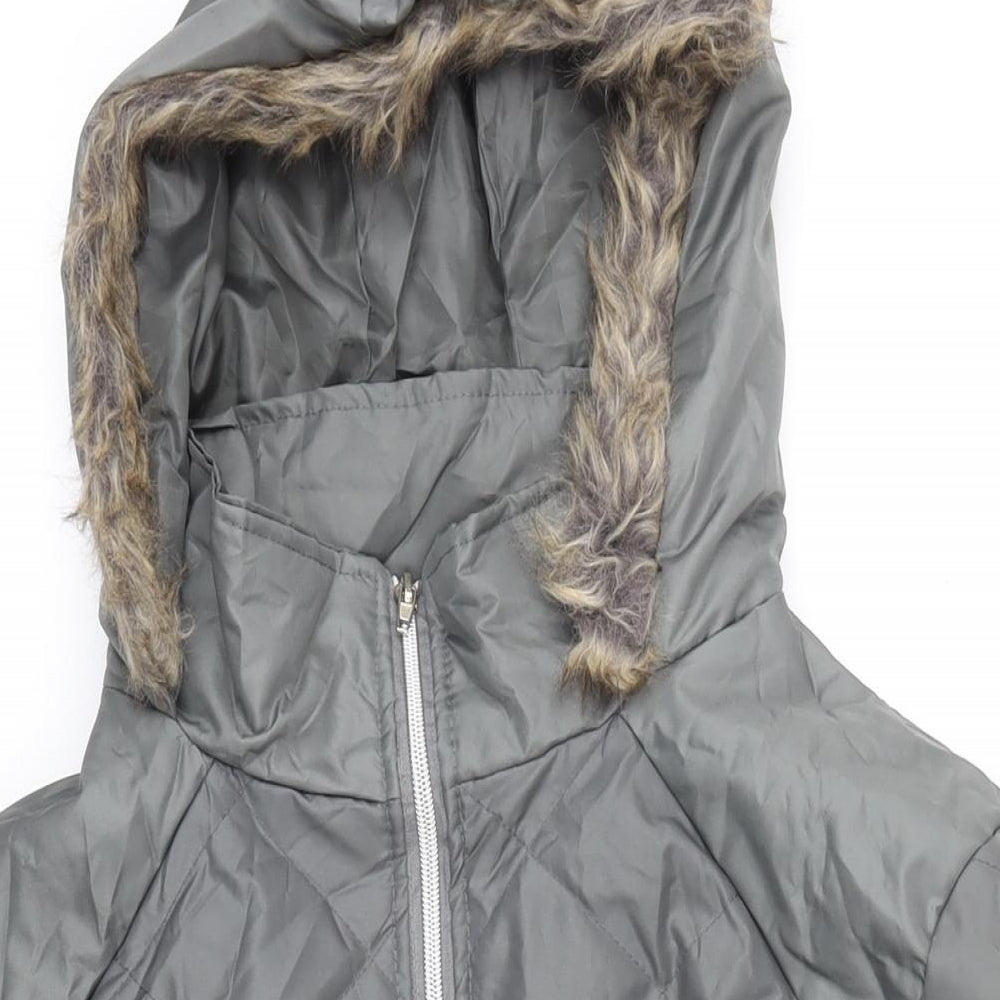 Anna De Lancay Womens Grey Jacket Coat Size M Zip