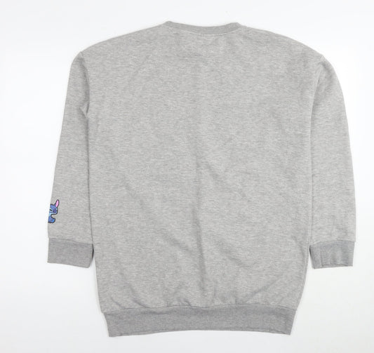 Disney Womens Grey Polyester Pullover Sweatshirt Size 12 Pullover - Stitch, Size 12-14