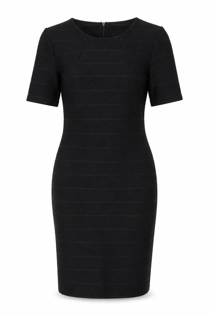 Dorothy Perkins Womens Black Polyester Bodycon Size 14 Round Neck Zip