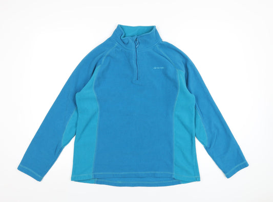 Mountain Life Womens Blue Polyester Pullover Sweatshirt Size 10 Zip