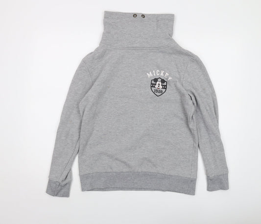 Disney Womens Grey Polyester Pullover Sweatshirt Size 12 Pullover - Mickey Mouse