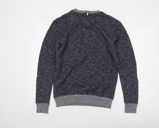 Intense Mens Blue Cotton Pullover Sweatshirt Size S