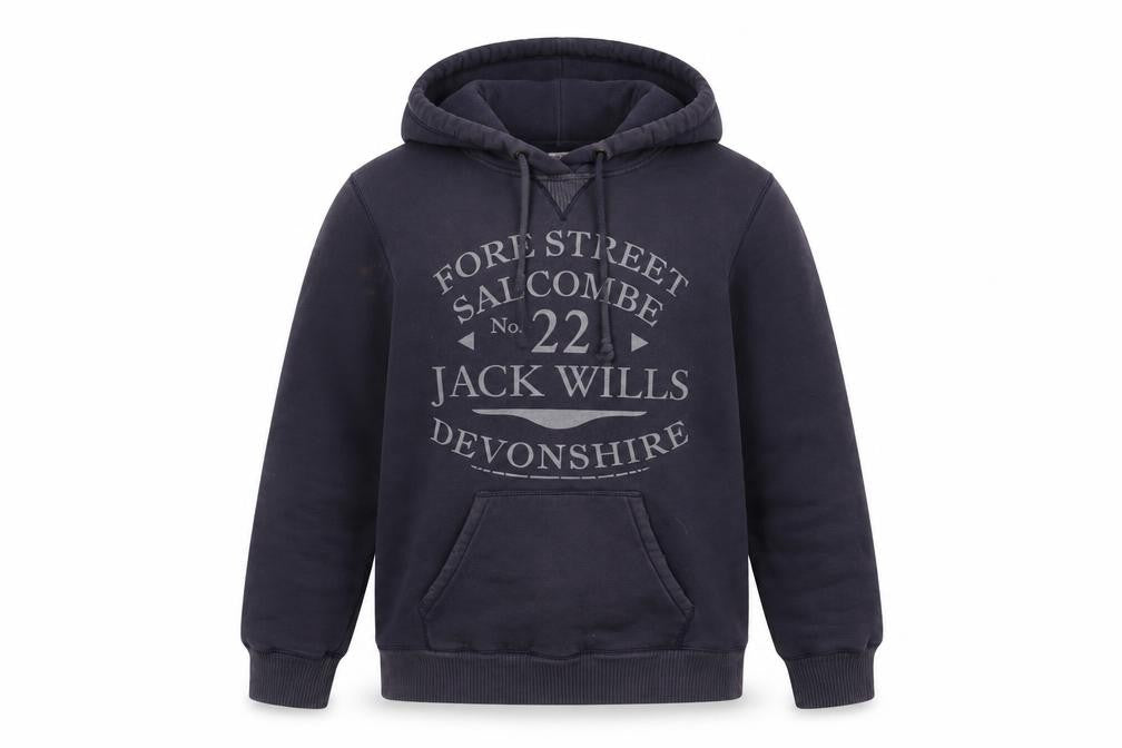 Jack Wills Boys Blue Cotton Pullover Hoodie Size 12 Years Pullover - Logo