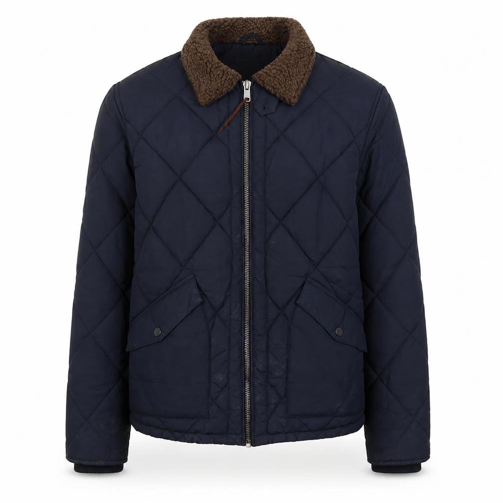 Next Mens Blue Quilted Jacket Size M Zip