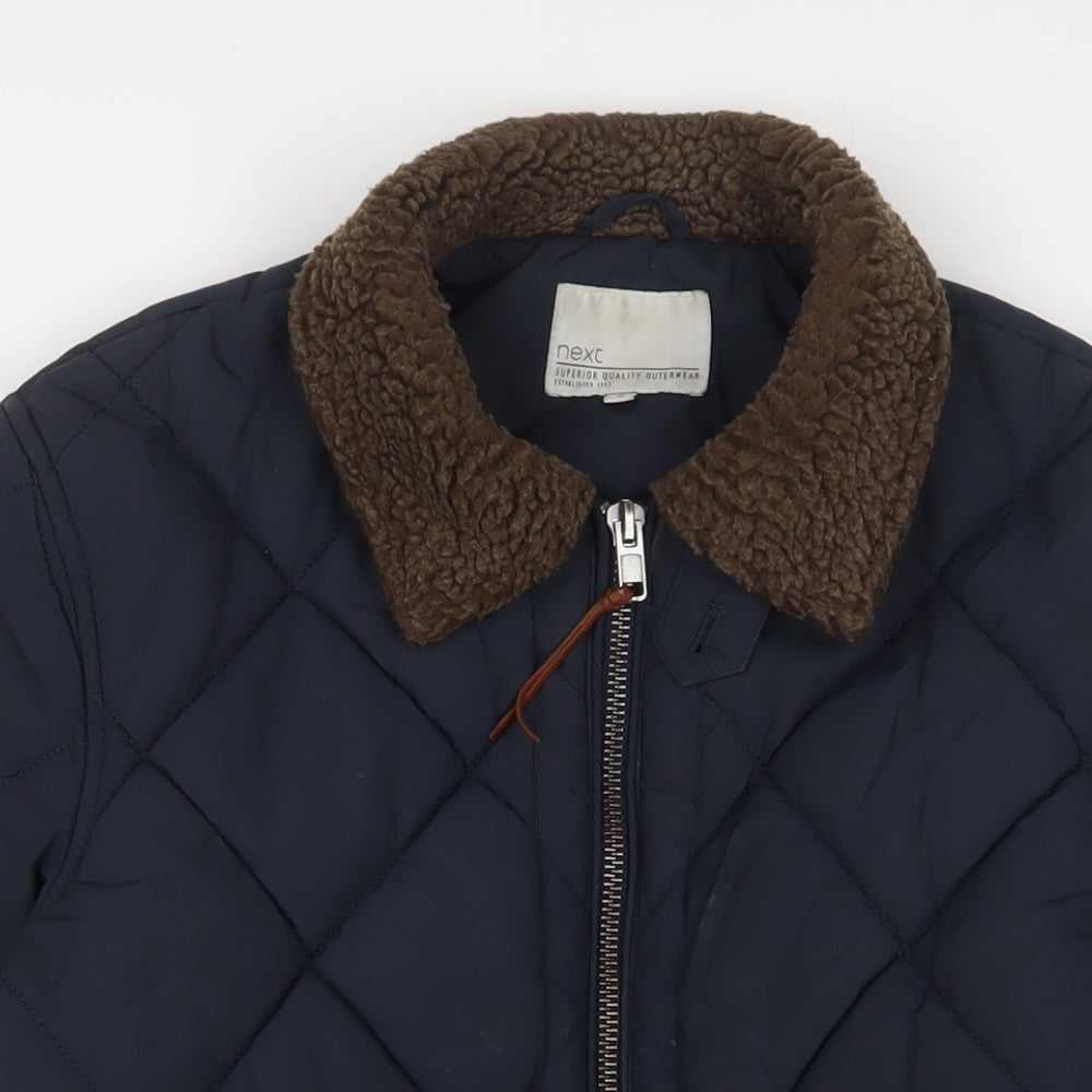 NEXT Mens Blue Quilted Jacket Size M Zip