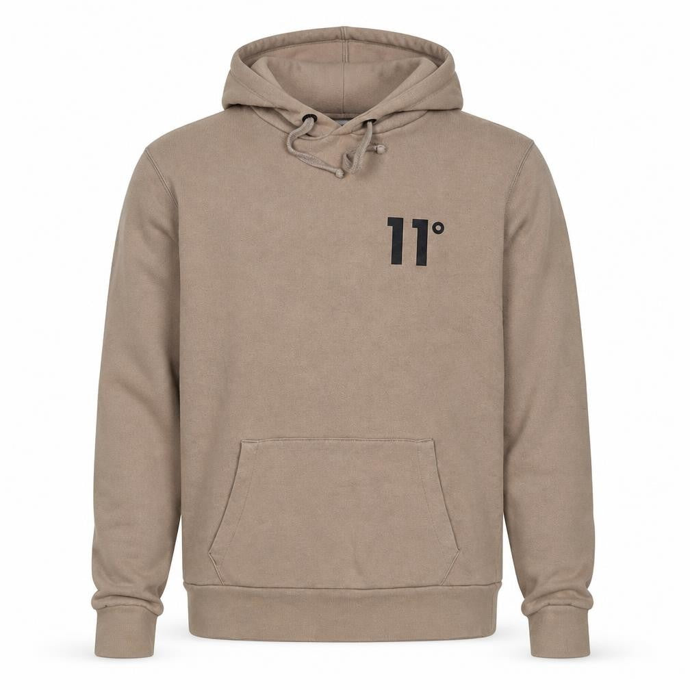 11 Degrees Mens Brown Cotton Pullover Hoodie Size Xs - Logo