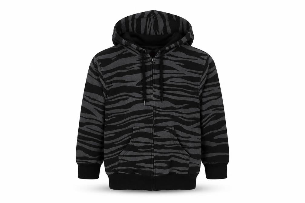 Bubble Boys Grey Animal Print Cotton Full Zip Hoodie Size 6 Years Zip