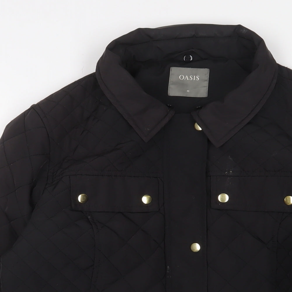 Oasis Mens Black Jacket Size M Zip - Pockets