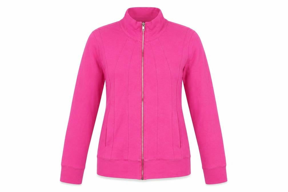 Womens UK M Regular Jones New York Pink Full Zip Sweatshirt