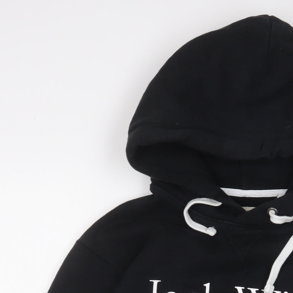 Jack Wills Mens Black Cotton Pullover Hoodie Size S - Logo