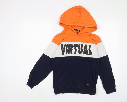 Threadbare Boys Multicoloured Striped Cotton Pullover Hoodie Size 11-12 Years Pullover - Virtual