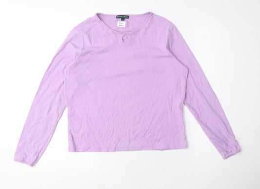 Racing Green Women's Purple Size 12 Basic Long Sleeve Top