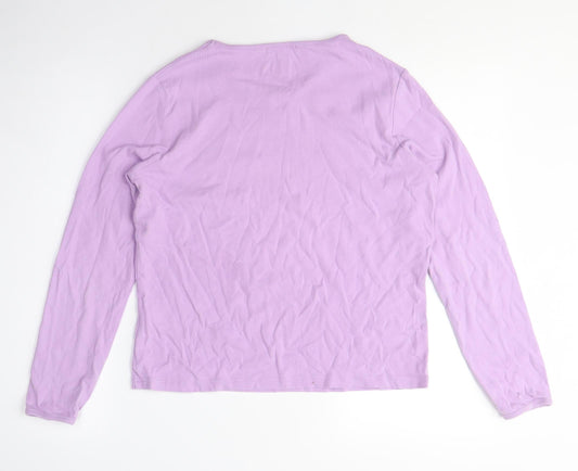Racing Green Women's Purple Size 12 Basic Long Sleeve Top