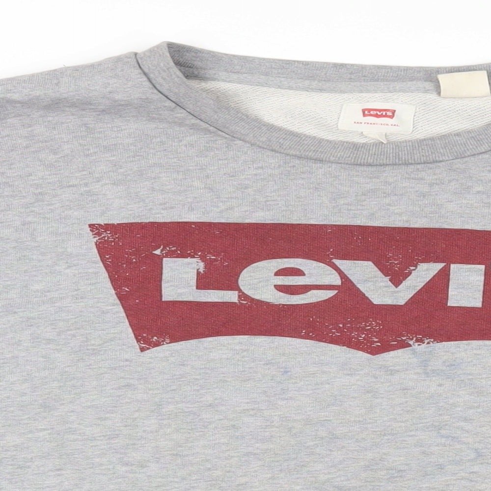 Levi's Mens Grey Cotton Pullover Sweatshirt Size 2XL - Logo
