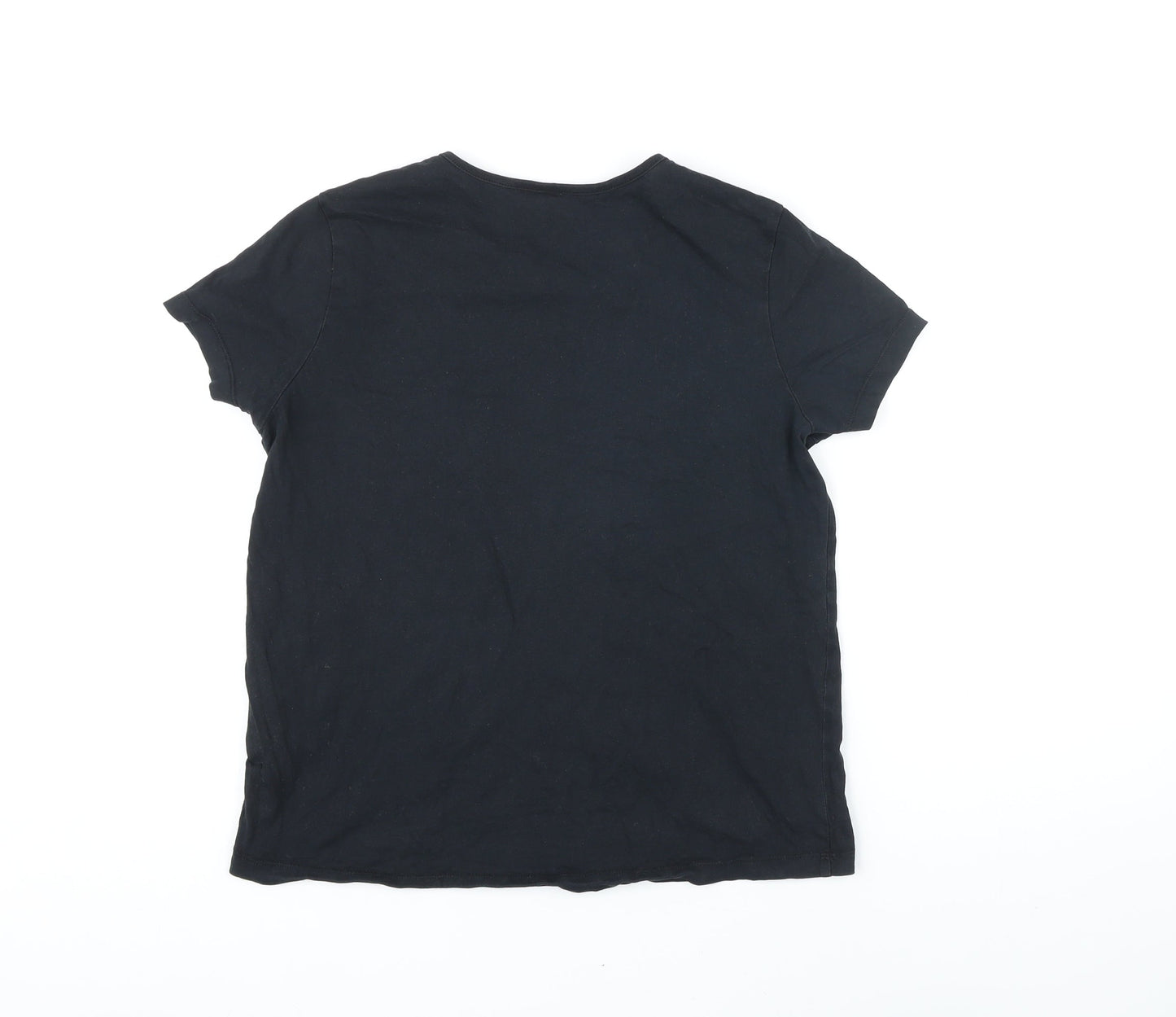 ASOS Womens Black Polyester Basic T-Shirt Size 12 Round Neck