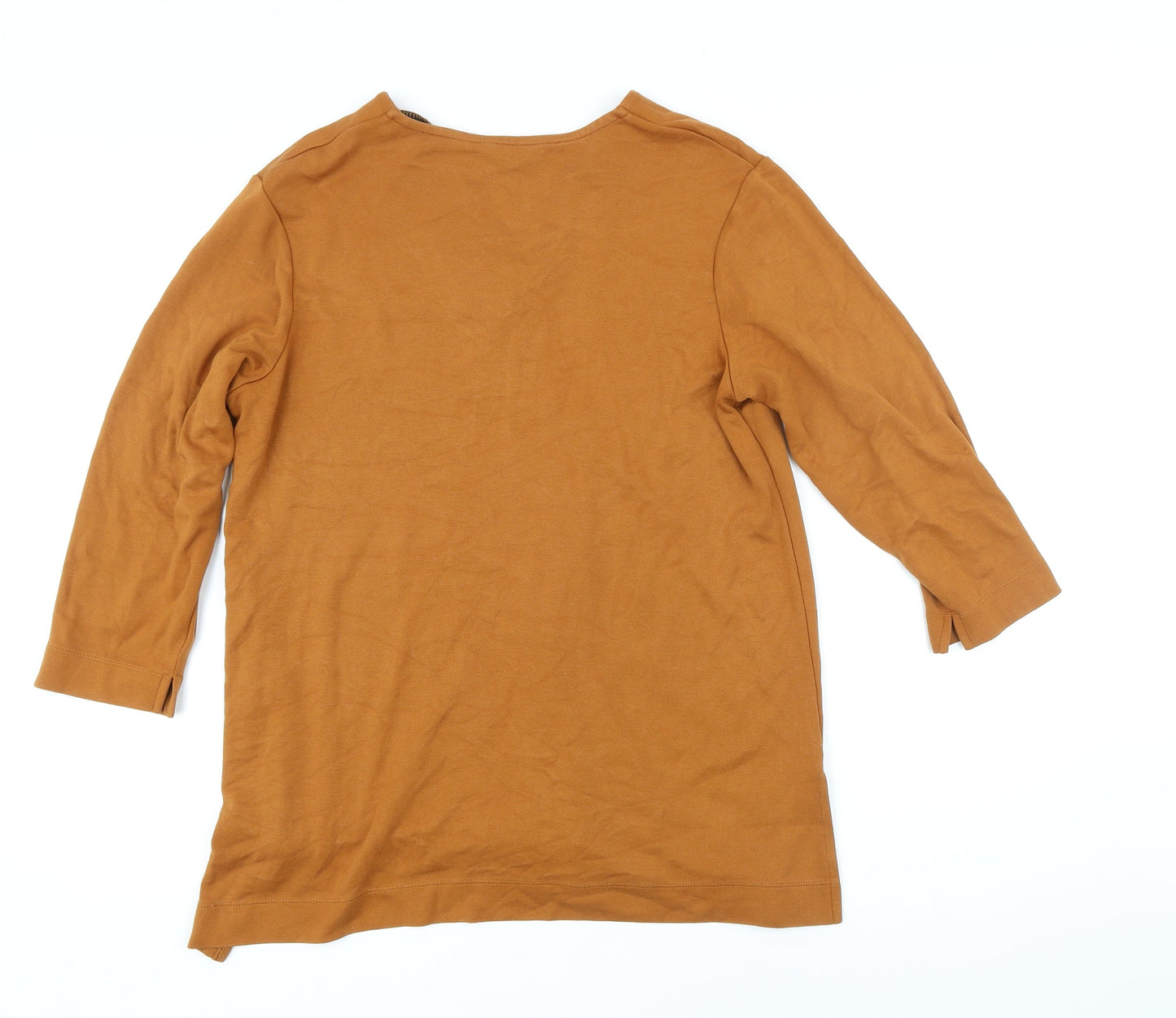 Marks and Spencer Womens Brown Viscose Tunic T-Shirt Size 12 V-Neck