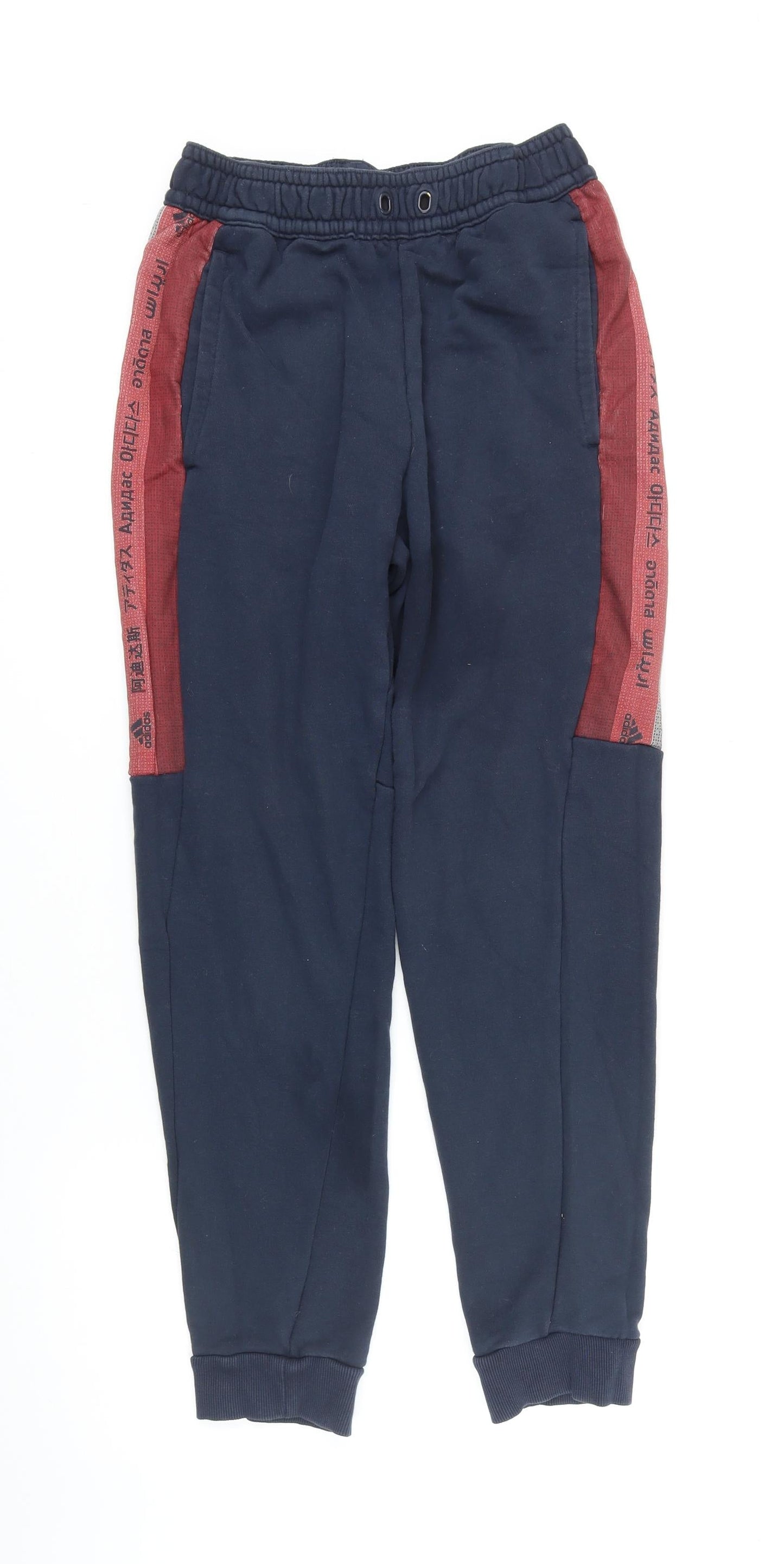 Addidas Womens Blue Cotton Jogger Leggings Size S L25 in - Elasticated waist