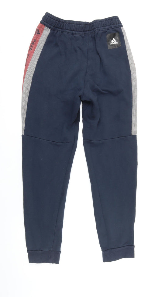 Addidas Womens Blue Cotton Jogger Leggings Size S L25 in - Elasticated waist