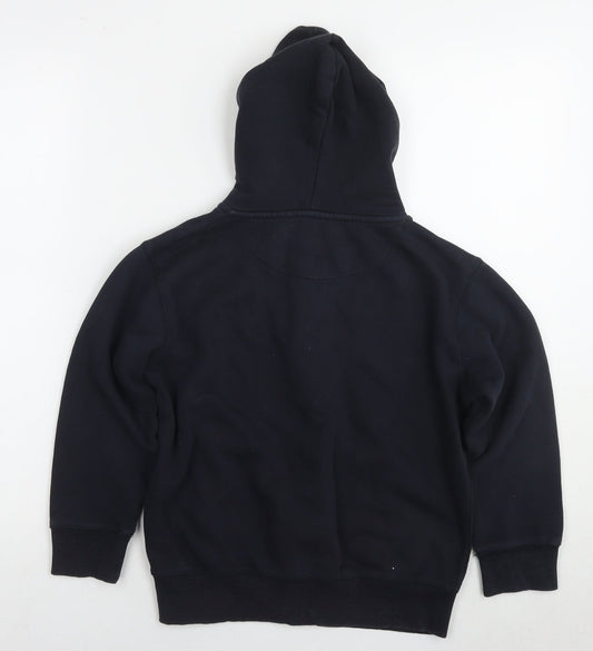 French Connection Boys Black Cotton Full Zip Hoodie Size 9-10 Years Zip