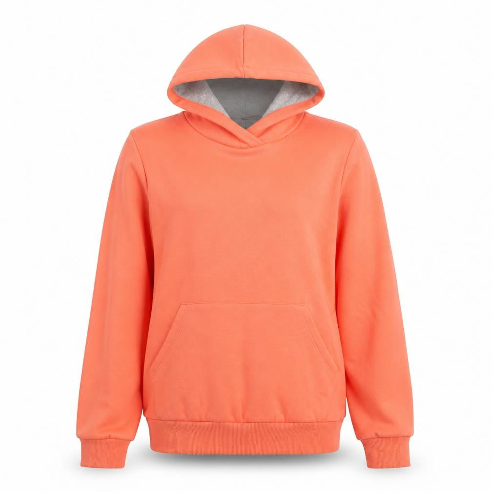 Decathlon Girls Orange Polyester Pullover Hoodie Size 14-15 Years Pullover - Neon
