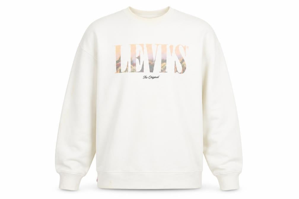 Mens UK L Regular Levi's White Pullover Sweatshirt
