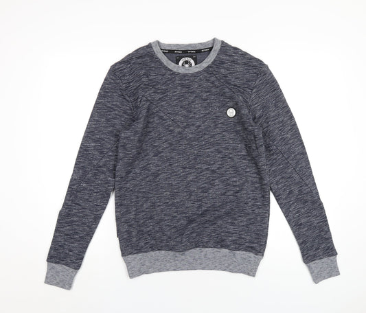 Intense Mens Blue Cotton Pullover Sweatshirt Size S