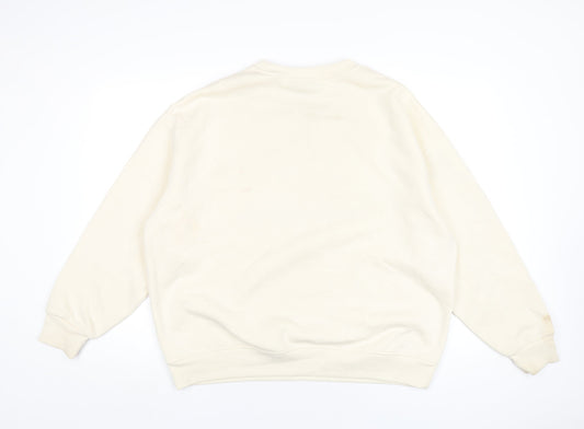 NFL Womens Ivory Cotton Pullover Sweatshirt Size 12 Pullover - NFL Jets