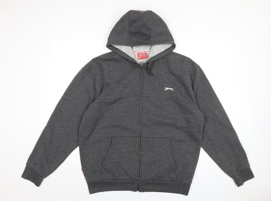 Slazenger Mens Grey Polyester Full Zip Hoodie Size L