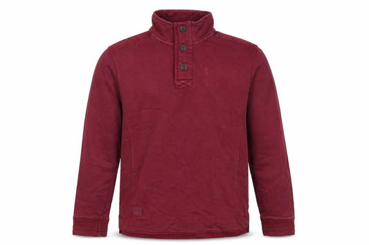 Front view of Crew Clothing Red Cotton Pullover Sweatshirt, size M