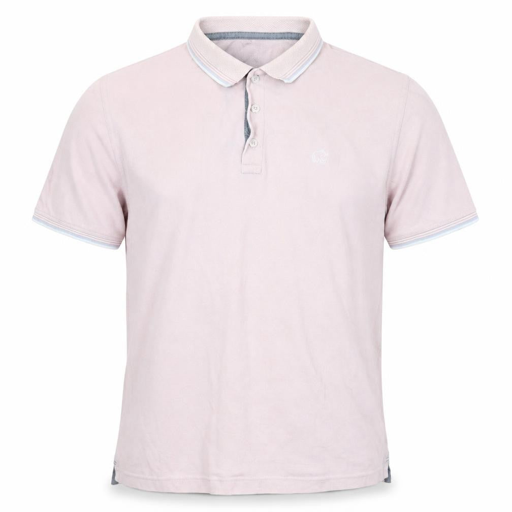 Rhino Mens Pink Cotton Polo Size XL Collared Button