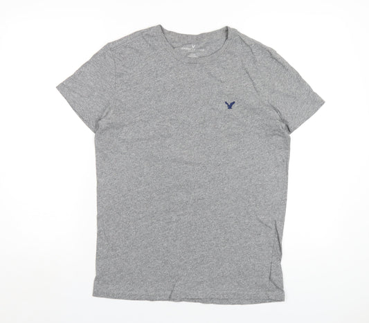 American Eagle Outfitters Mens Grey Cotton T-Shirt Size S Round Neck