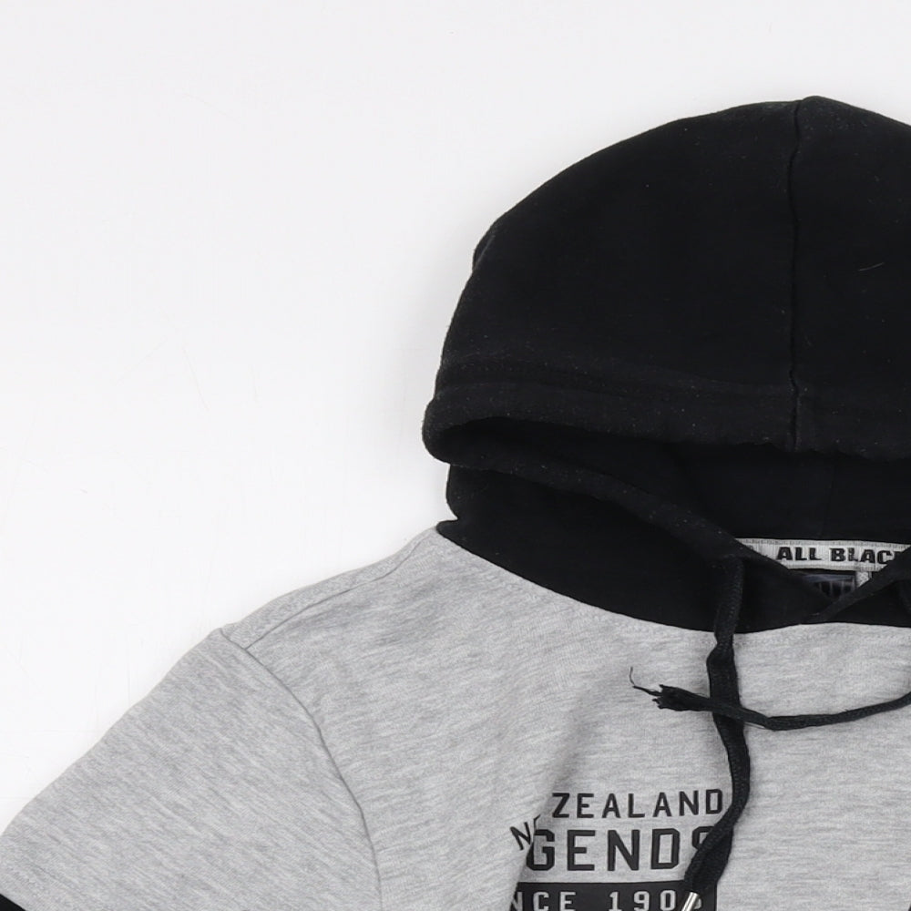All Blacks Boys Grey Polyester Pullover Hoodie Size 9 Years Pullover