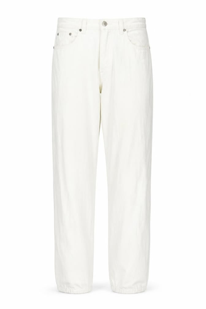 JDV Womens Ivory Cotton Trousers Size 12 L29 in Regular Button
