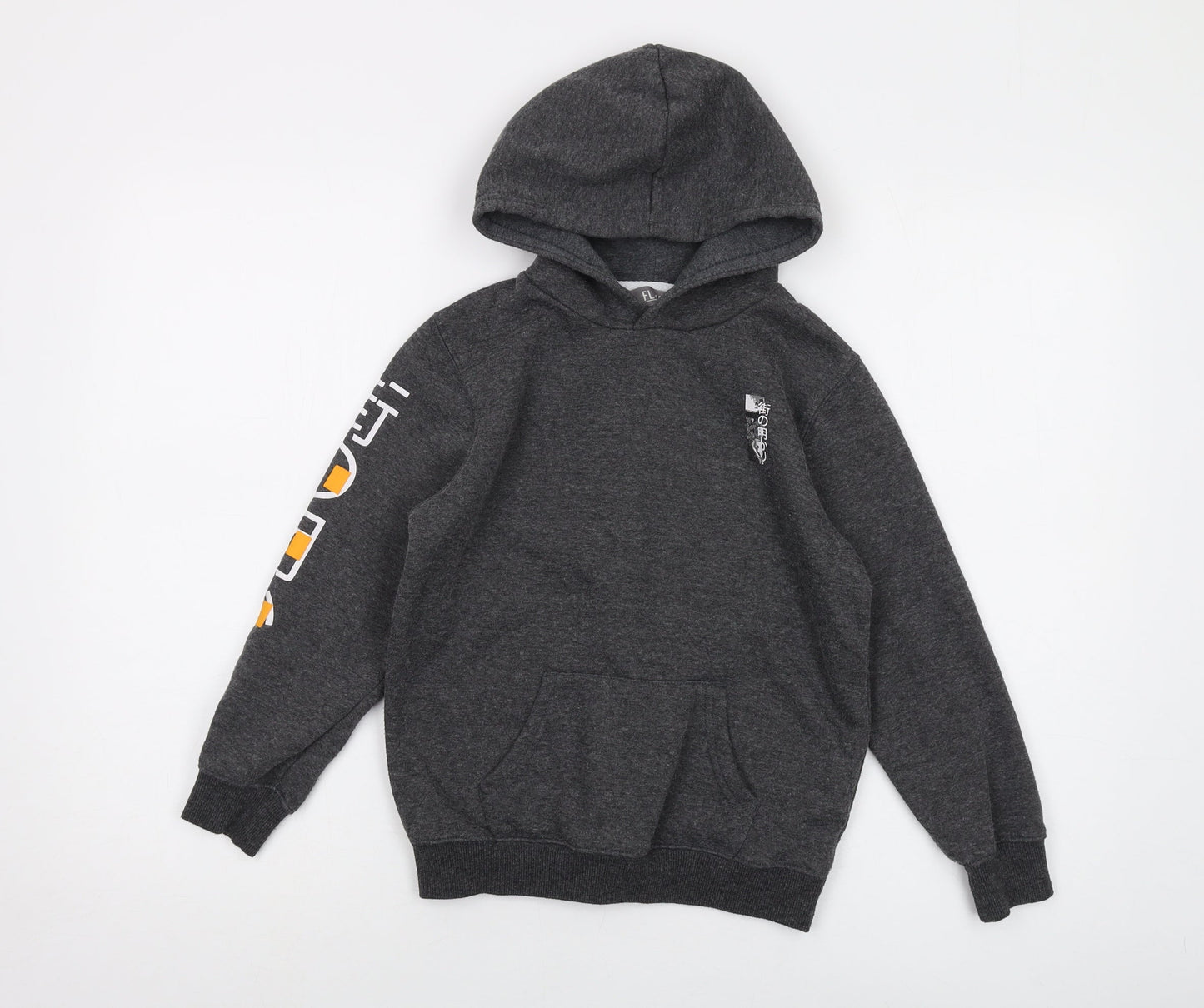 Fluid Boys Grey Polyester Pullover Hoodie Size 7-8 Years Pullover