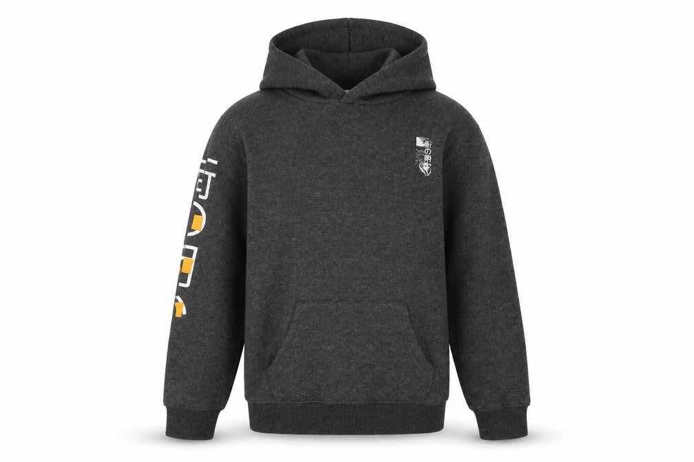 Fluid Boys Grey Polyester Pullover Hoodie Size 7-8 Years Pullover