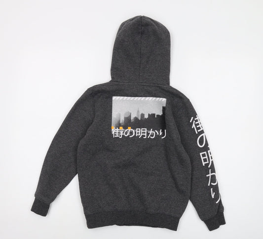 Fluid Boys Grey Polyester Pullover Hoodie Size 7-8 Years Pullover
