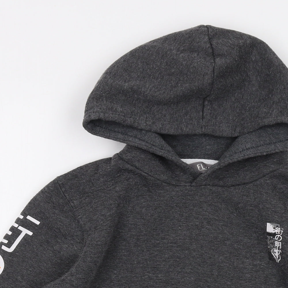 Fluid Boys Grey Polyester Pullover Hoodie Size 7-8 Years Pullover