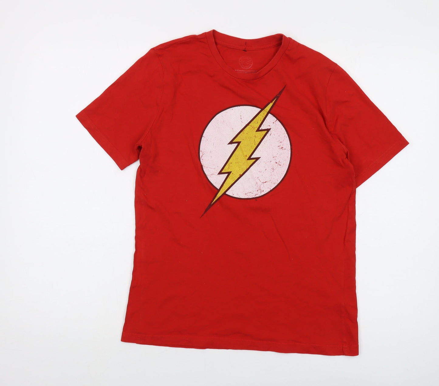 Dc Originals Womens Red Cotton Basic T-Shirt Size XL Crew Neck