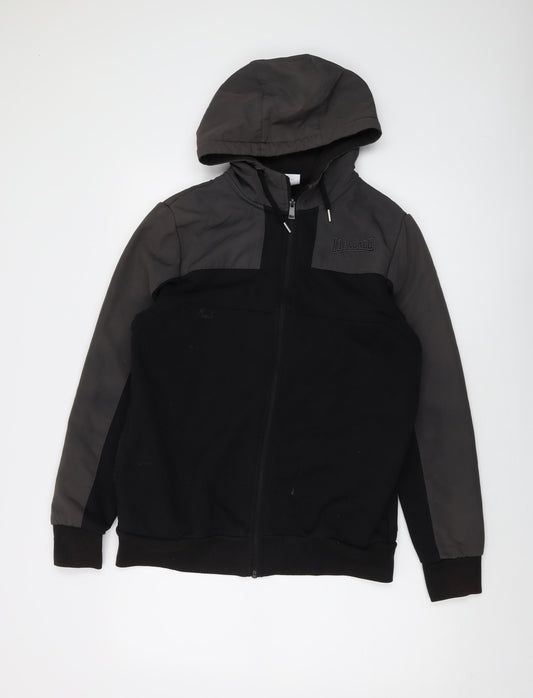 Lonsdale Mens Black Cotton Full Zip Hoodie Size S