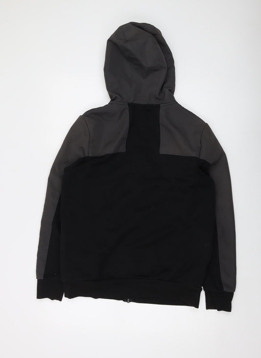 Lonsdale Mens Black Cotton Full Zip Hoodie Size S