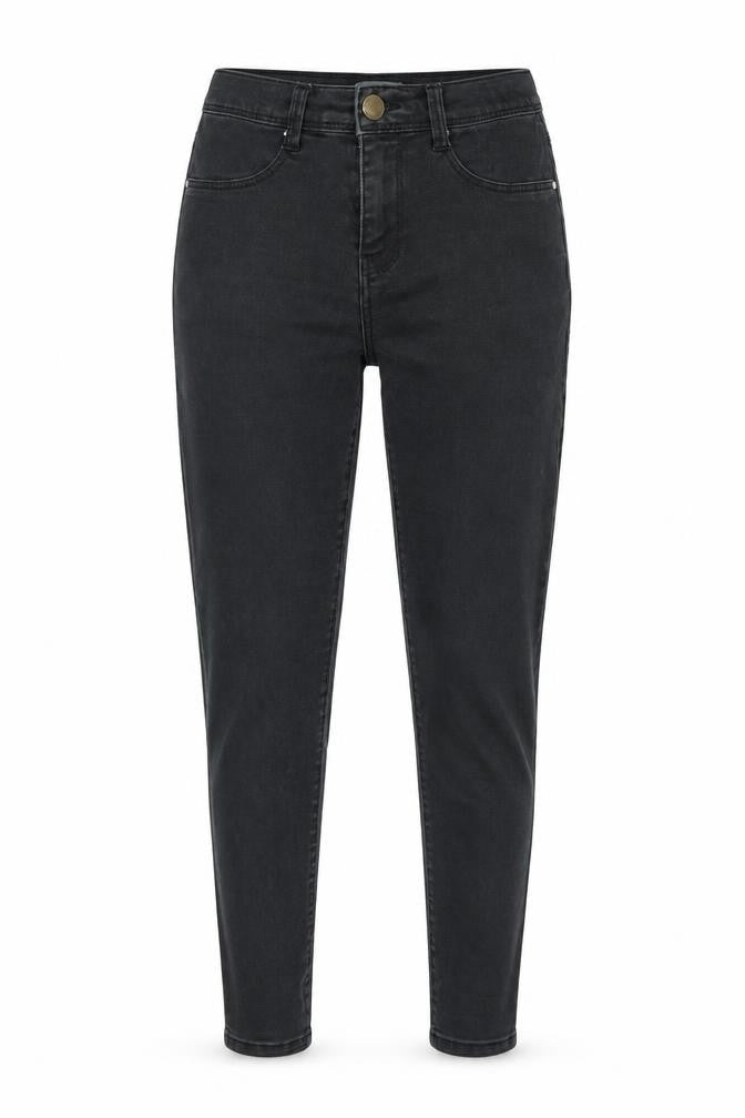 Dorothy Perkins Womens Grey Cotton Blend Tapered Jeans Size 4 L26.5 in Regular Zip