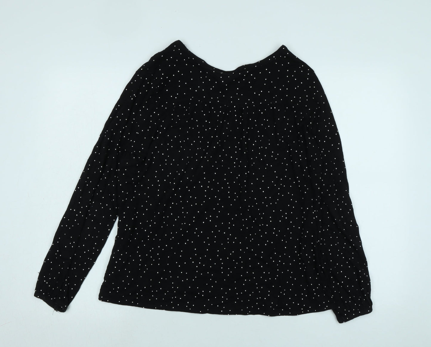 H&M Womens Black Cotton Basic T-Shirt Size M V-Neck