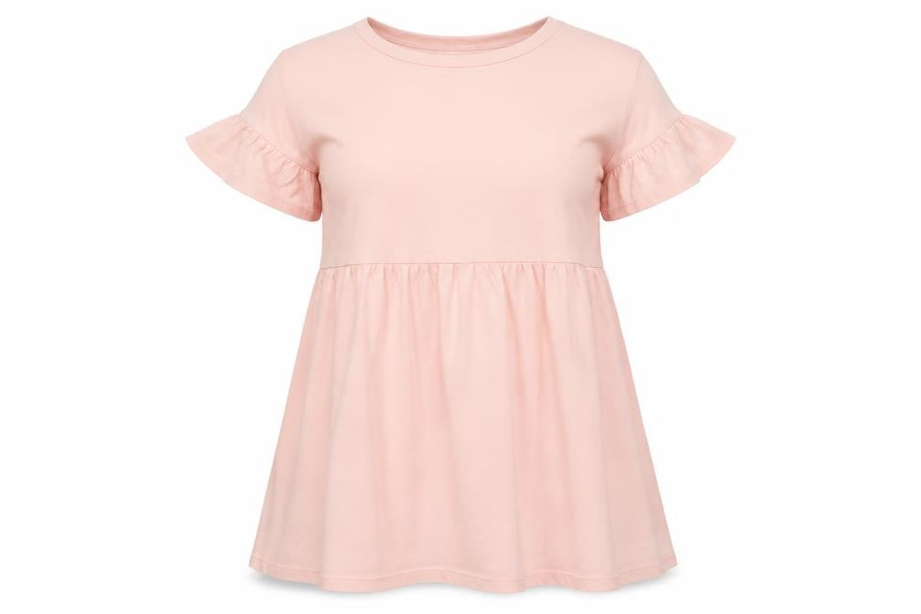 New Look Womens Pink Cotton T-Shirt Dress Size 8 Crew Neck Pullover