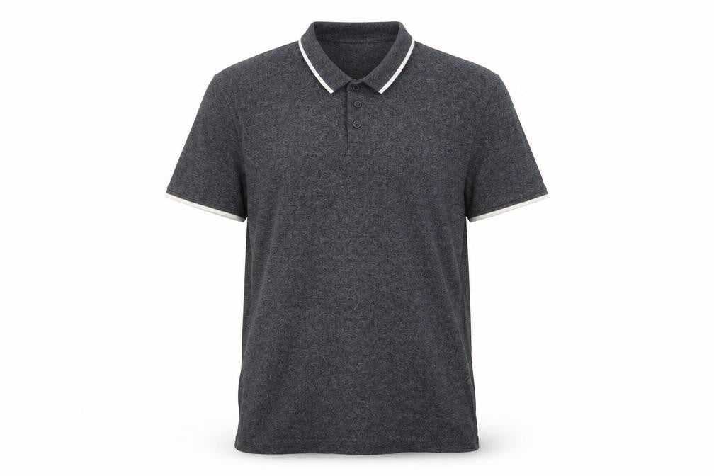 Topman Mens Grey Cotton Polo Size L Collared Button