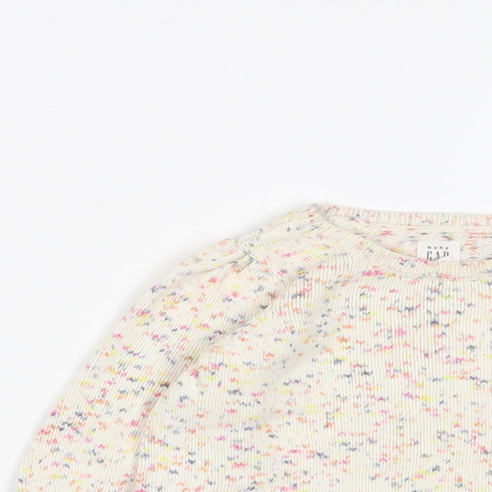 Gap Girls Multicoloured Geometric Cotton Pullover Jumper Size 12-18 Months Button
