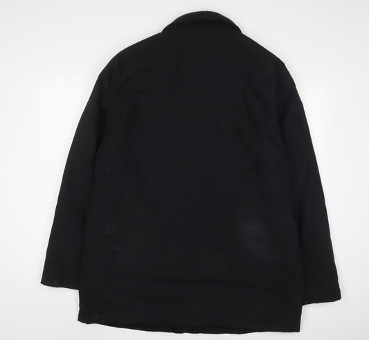 Paul Berman Mens Black Jacket Coat Size L Zip