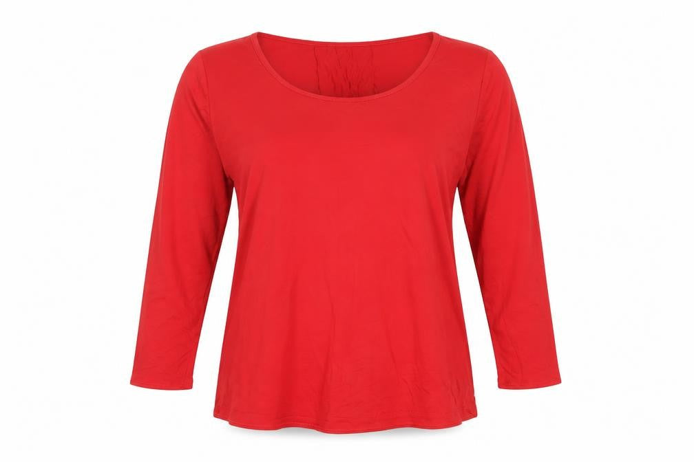 Womens UK Size S Lands' End Red Viscose T-Shirt